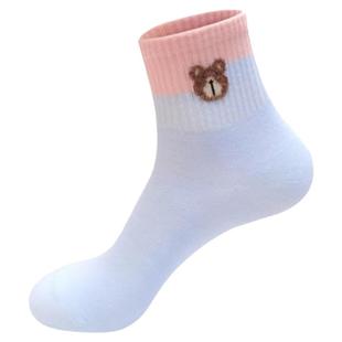 袜子女春秋冬款纯色中筒袜加厚保暖女士运动纯棉袜浙江诸暨100%棉