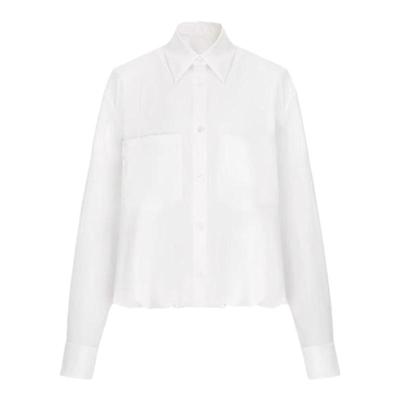 CONCISE-WHITE松紧腰短款衬衫