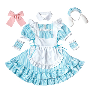 【现货秒发clearstone】大耳狗女仆Cosplay万圣节蓝白色套装正版