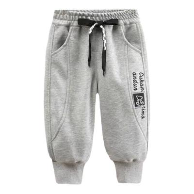 一体绒秋冬季男童运动裤儿童卫裤