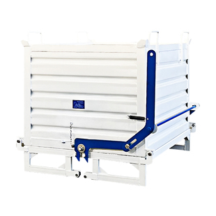 金属周转箱废料收集箱工业自卸铁屑箱自带安全销箱底部开门可定制