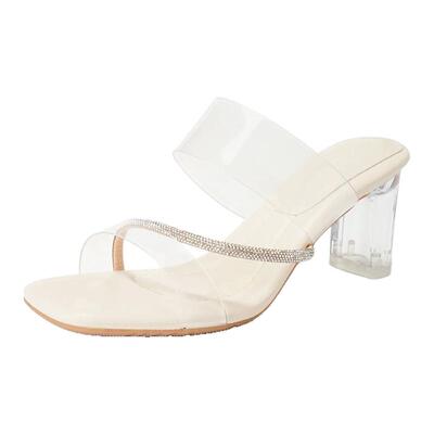 水晶一字带凉鞋女外穿夏季水钻