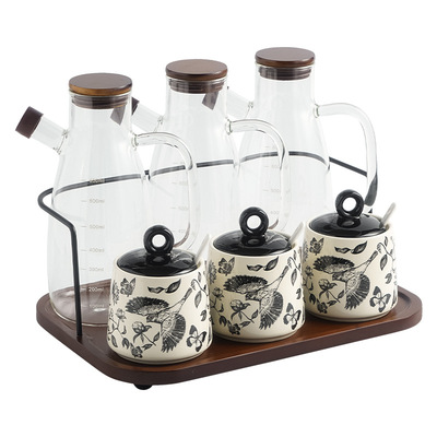 中式陶瓷调味罐组合套装