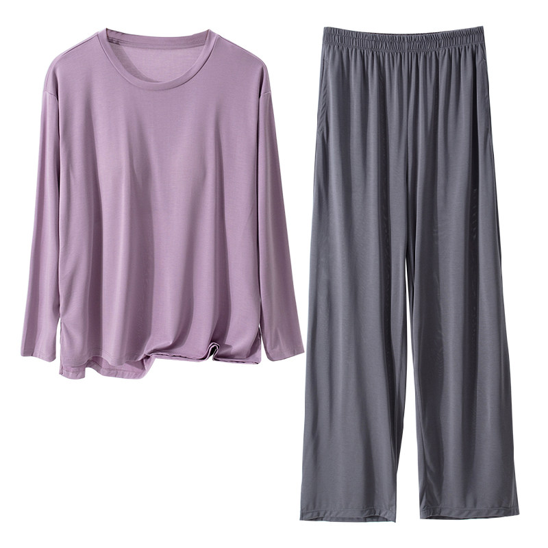胸垫宽松家居服套装女春夏薄款