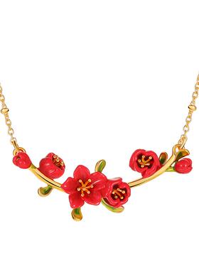 JuicyGrape立体海棠花项链法式