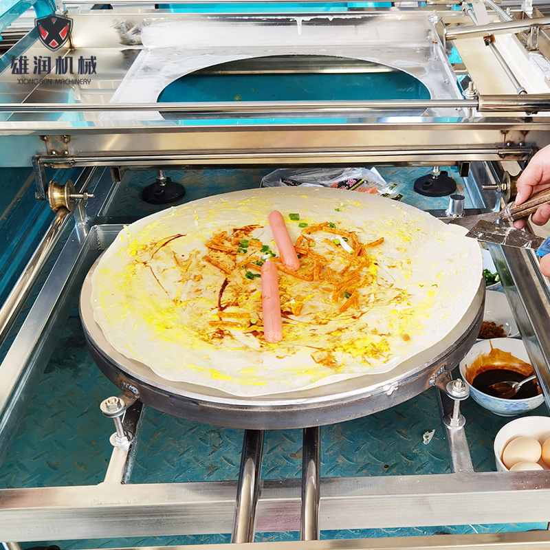 商用电加热半自动煎饼机摆摊煎烙饼机推拉印刷式山东杂粮煎饼机