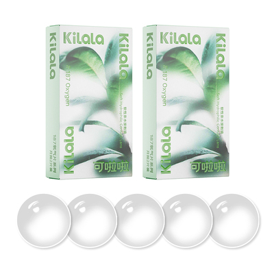 可啦啦187氧气片硅水凝胶8倍透氧透明隐形眼镜月抛2片装