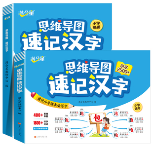 满分星 思维导图速记汉字 小学形象识字书幼儿认字启蒙看图识字大王3000字大全一年级汉字书  小学生象形认字书 儿童常用汉字3500