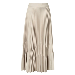 伊芙丽outlets店乳白色不规则百褶裙半身裙春夏高腰显瘦中长裙女