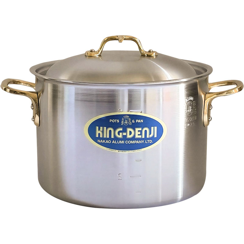 小葵川町屋 日本原装进口中尾不锈钢深型汤锅铜把手大容量7.5L