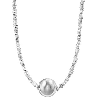 老银匠s925银碎银几两项链女碎银子锁骨链拉丝猫眼转运珠纯银项链