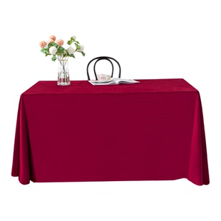 会议桌布绒布定制纯色办公酒店展会长方形签到桌台布布艺开工桌布