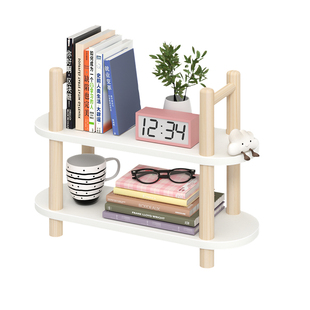 桌面置物架木质桌面双层置物架书架收纳架办公桌学生书桌收纳神器