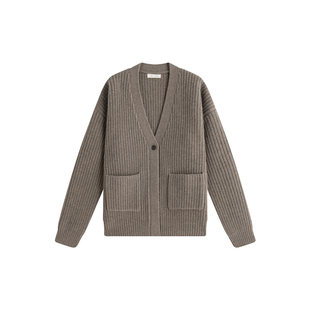 折扣特惠 the rumah Jolie羊毛V领针织开衫双层门襟女作家毛衣