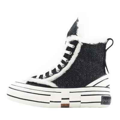 xVESSEL冬季加绒高帮百搭硫化鞋