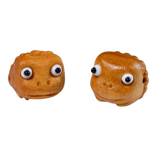 黄金木呱呱来财可爱萌宠动物木质串珠DIY手工配件钥匙扣挂件吊坠