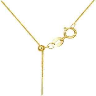 18K金针式肖邦项链可调节锁骨链白金素链女玫瑰金针式彩金AU750链