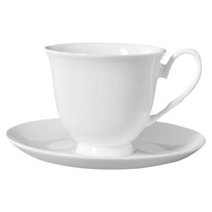 思佰得纯白骨瓷杯水杯咖啡杯碟早餐奶杯带托盘下午茶茶具可定制-1