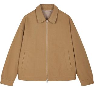 [黑支线]速写男装早春新款男士外套短款翻领夹克复古简约通勤