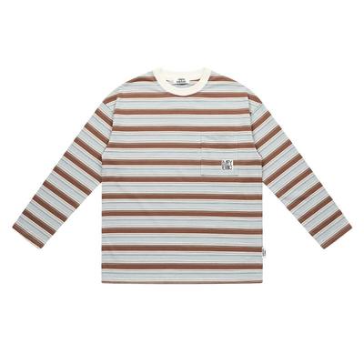 条纹上衣宽松长袖T恤打底衫