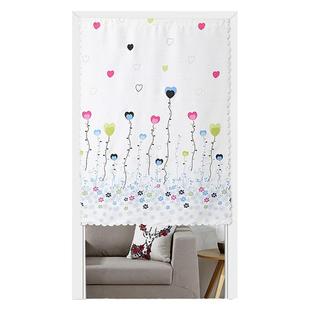 免打孔门帘卧室布艺帘子厨房饭店门帘卫生间厕所风水半帘魔术贴