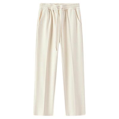 森马加绒肌理分割直筒休闲裤女