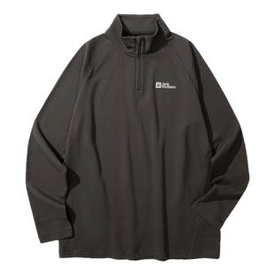 JackWolfskin狼爪25秋冬新款TRAILBLAZE男抑味半拉链抓绒衫A65373