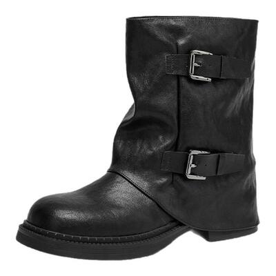 2025超火洋气黑色裤管靴小短靴