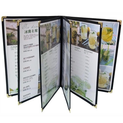 a4多种活页透明菜单本牌夹壳