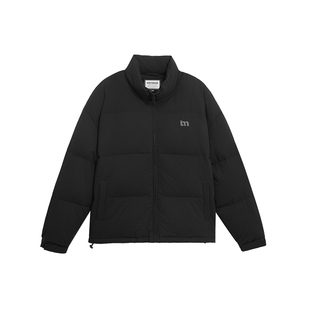 BODYDREAM羽绒服男冬季宽松立领休闲情侣保暖加厚外套/袖口魔术贴