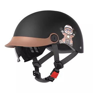 新国标3C认证电动摩托车头盔男女士冬季复古半盔四季透气轻便头盔