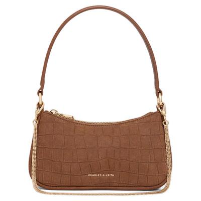 CHARLES&KEITH鳄鱼纹链条腋下包