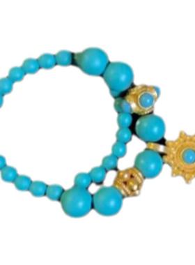 藏族风小众戒指 民族风绿松石串珠弹力绳戒指女食指环ins潮