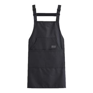 围腰无袖背带围裙耐污防水耐穿罩衣可定制logo印字工作服家用做饭