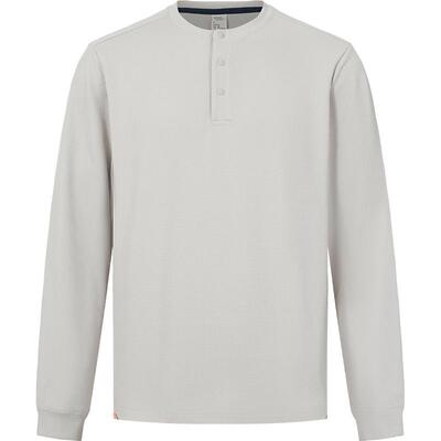 本来BENLAI男士速干亨利领T恤25秋季新款华夫格长袖上衣BRM450013