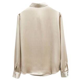 现货丝艺重缎30姆米真丝衬衫女100桑蚕丝法式重磅缎面长袖衬衣春