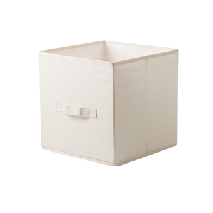 杂物收纳箱可折叠家用布艺衣服玩具储物盒正方形格子柜整理筐带盖