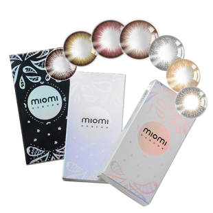 miomi米欧米美瞳女月抛自然混血双色棕灰大小直径彩色隐形眼镜