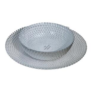 轻奢创意珠点西餐盘金色银色盘子水果盘碗外贸单工艺摆件沙拉碗盘