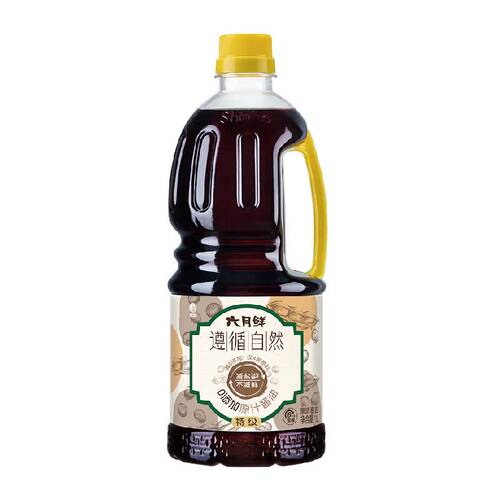 欣和六月鲜遵循自然酱油1L零添加特级原汁原酿本味生抽厨房炒菜