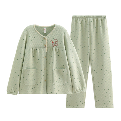 芬腾纯棉加厚秋季外穿睡衣