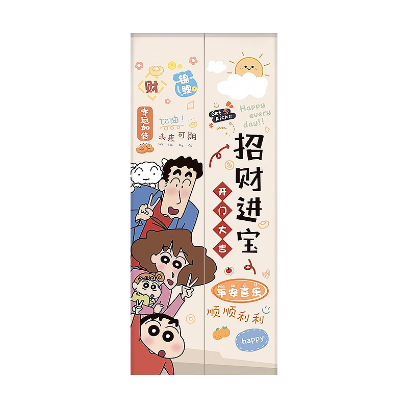 蜡笔小新入户电梯门装饰整张贴纸