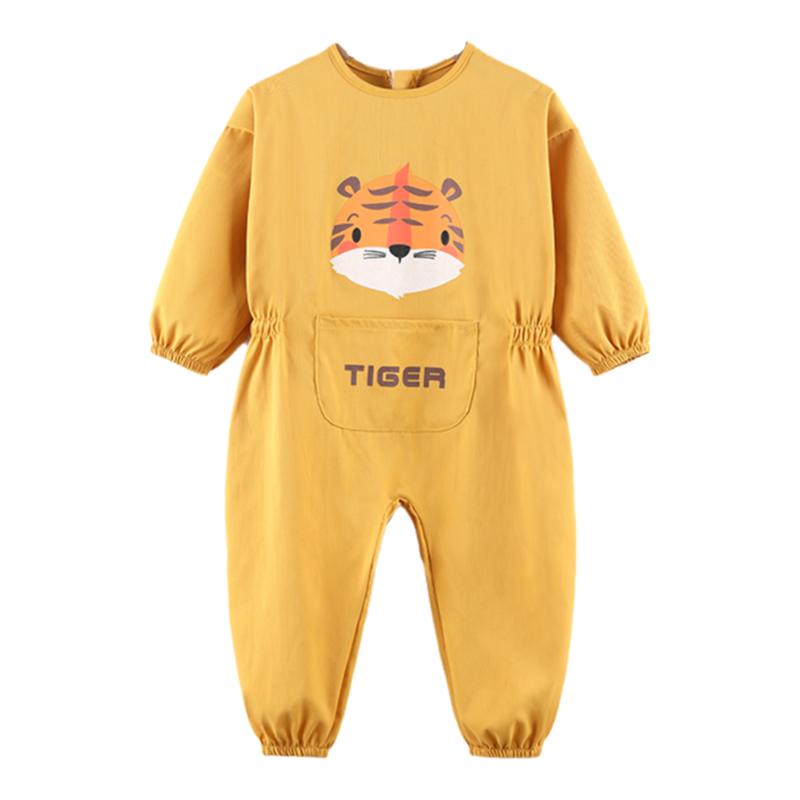 宝宝连体罩衣一体式爬爬服婴儿防脏男女爬行服春秋款婴幼儿学爬服