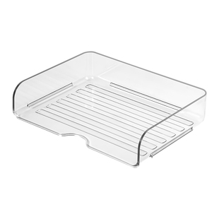 桌面文件收纳架分层收纳盒办公桌宿舍书桌置物架透明亚克力整理盒资料档案文件栏办公室工位可叠加书本桌柜