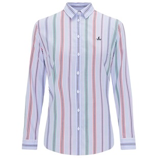 Navigare意大利小帆船高级感衬衫女长袖通勤条纹衬衣纯棉职业女装