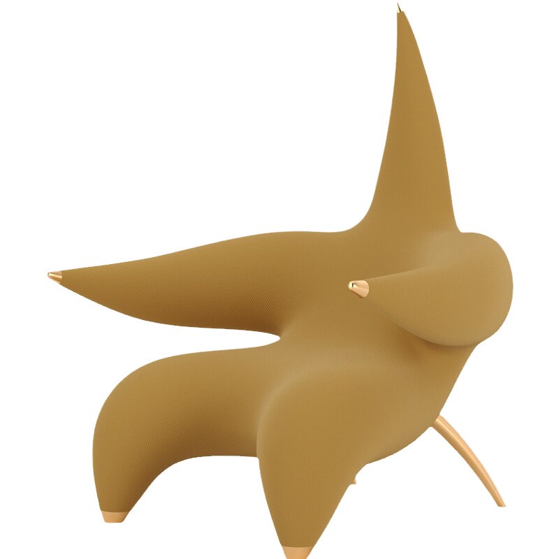 极简大师意式3D网布单人沙发椅