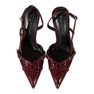 On feet& in love2025年新款高级感尖头细跟高跟鞋包头女凉鞋单鞋