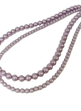 RUKL小众温柔系仙芋紫珍珠项链S925纯银梦幻紫珠锁骨链颈链正圆