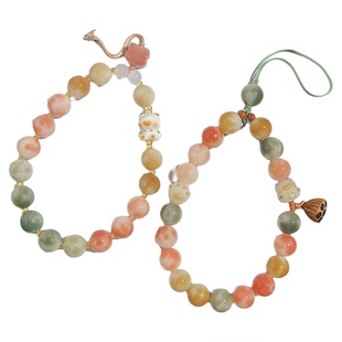 天然花皮菩提根手腕式手机链挂件高颜值手机挂绳携带防丢手串女