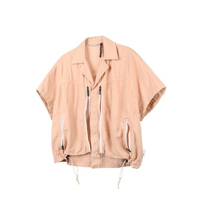 「讶梦」箱型短袖衬衫诺曼底亚麻薯莨染J67-SM「侵蚀装备」